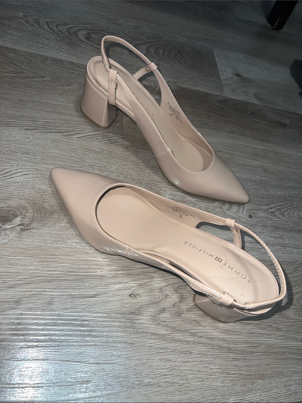 Tommy Hilfiger Blush Nude Pointed Block Heel Slingback